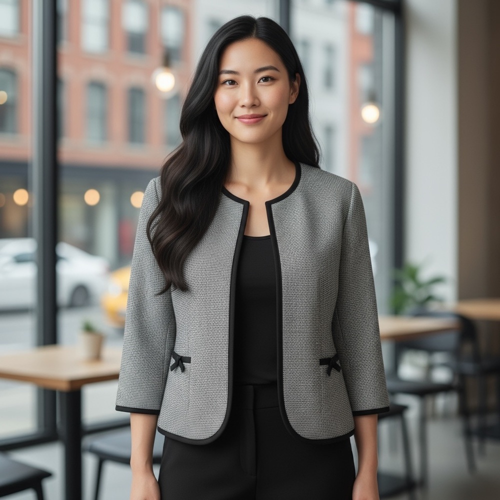 Perceptions New York Women's Black and Gray Jacket